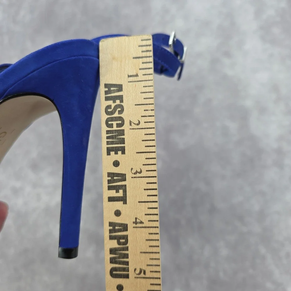 Gianni Bini Renatay Blue Suede Studded Pointed Toe Slingback Pumps Heels Sz 8.5M